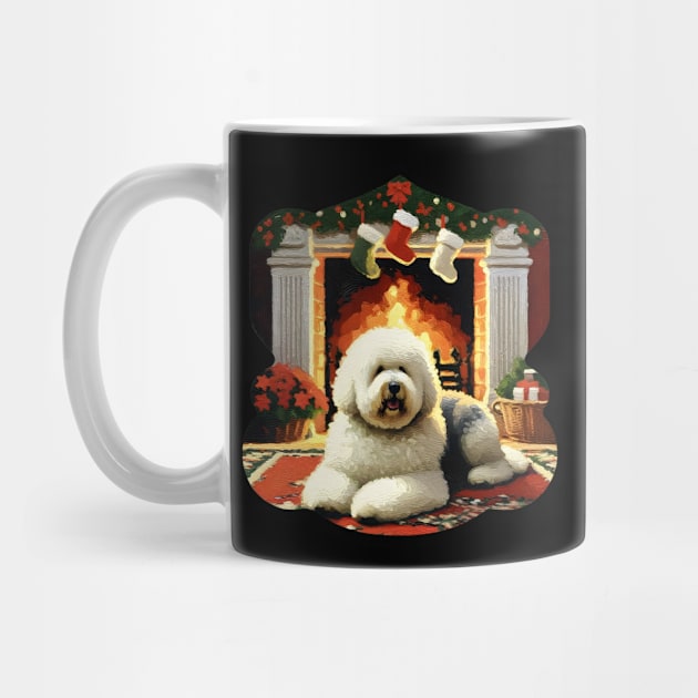 old english sheepdogs Christmas fireplace by OddHouse